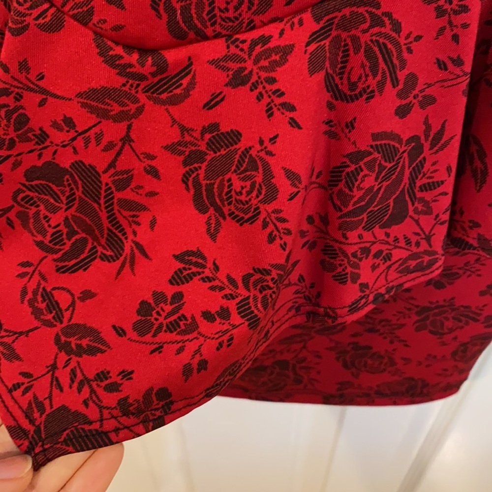🖤BOGO FREE❤️ Red and black lace print ruffle peplum dress - Picture 6 of 6